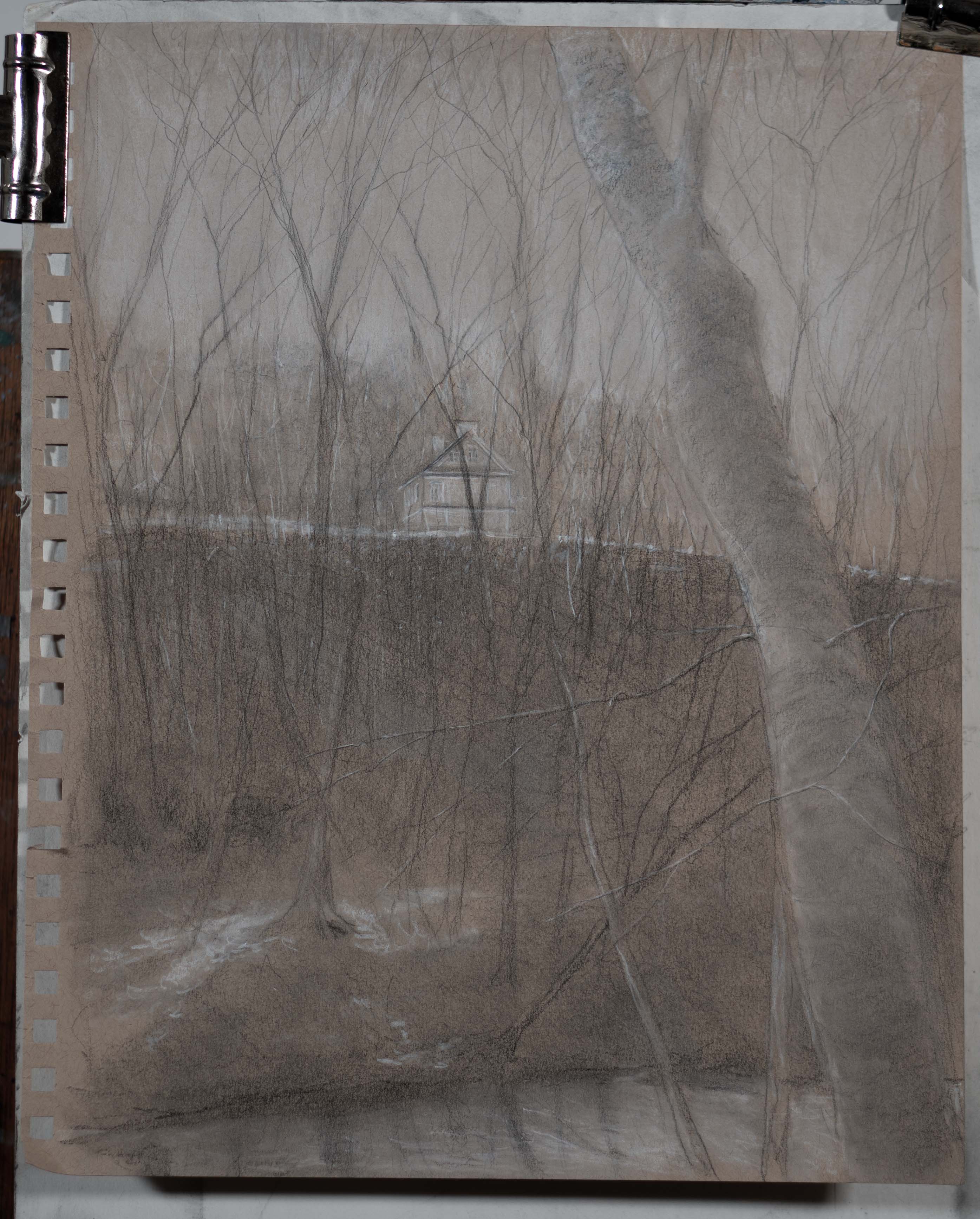 Wissahickon: Monastery In Winter exploratory sketch